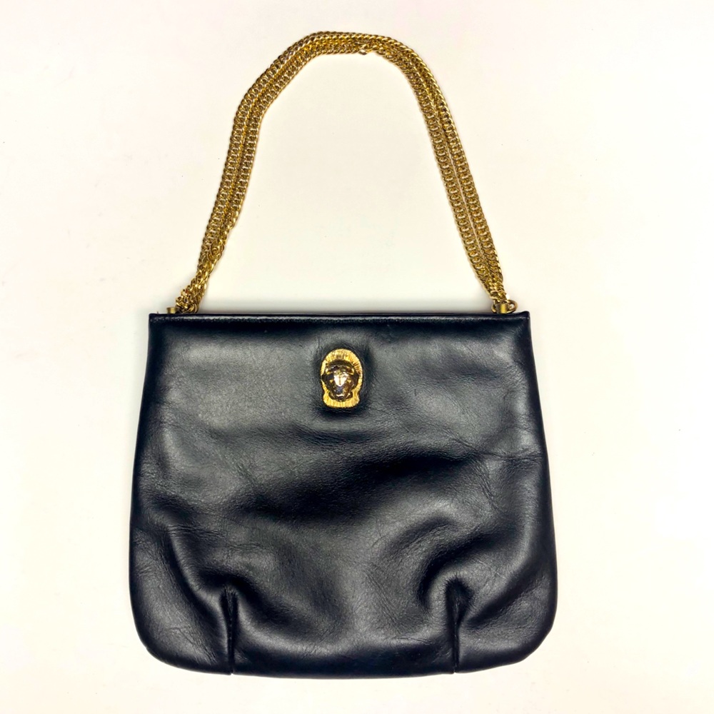Vintage Ruth E Saltz Black Lion Head Bag